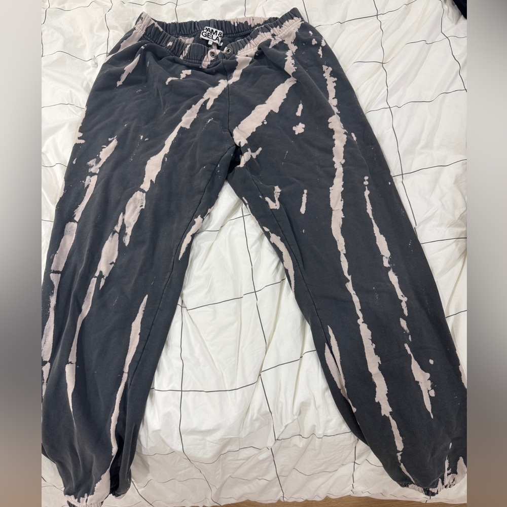 Pam & Gela Charcoal and Blush Tie-Dye Joggers